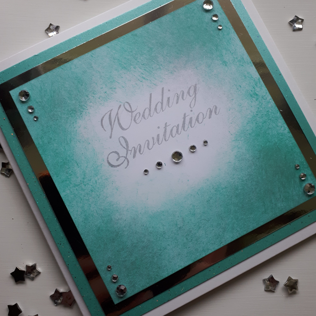 Light Blue/green wedding invitation