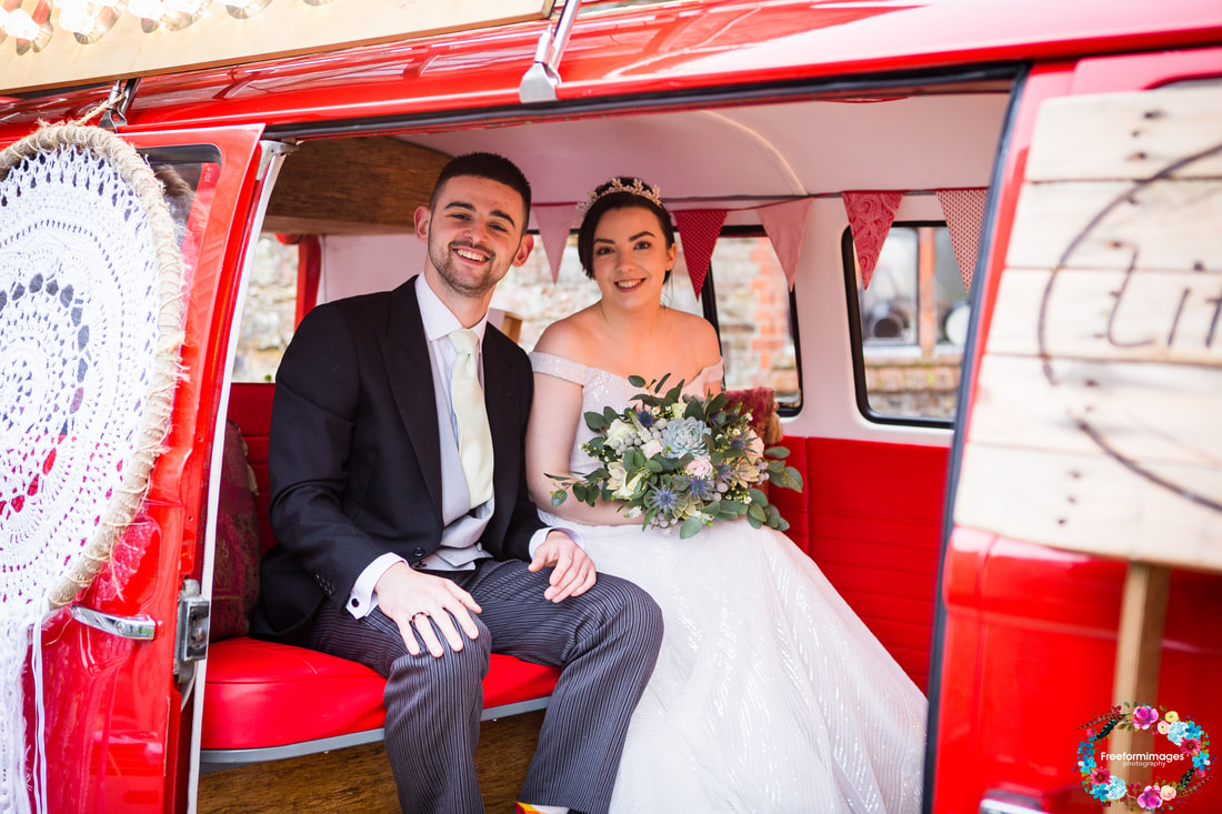 The little red bus, photo booth and wedding transport